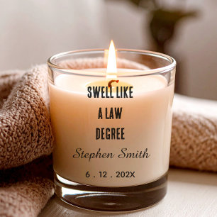 Personalized funny law graduation  scented candle