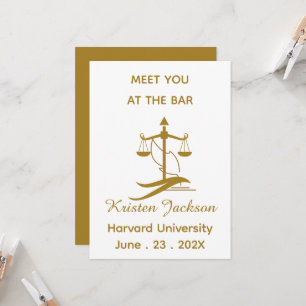 Personalized funny law school graduation  invitation