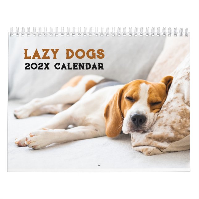 Personalized Funny Lazy Dogs 2026 Calendar (Cover)