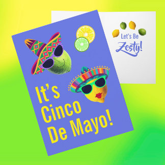 Personalized Funny Lemon Lime Cinco de Mayo Card
