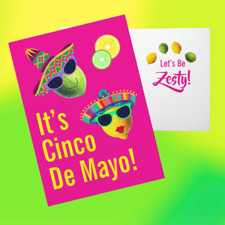 Personalized Funny Lemon Lime Cinco de Mayo Card