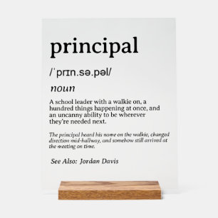 Personalized Funny Male Principal Definition Acrylic Sign