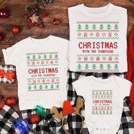 Personalized Funny Matching Ugly Christmas Family T-Shirt