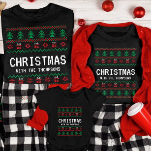 Personalized Funny Matching Ugly Christmas Family T-Shirt