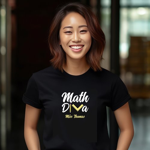 Personalized Funny Math Diva Teacher T_Shirt