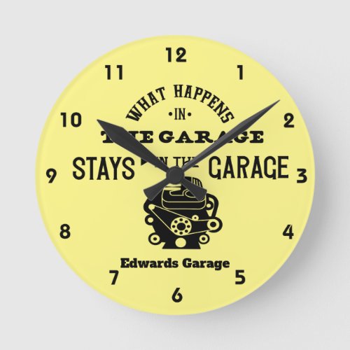 Personalized  Funny Mechanic Car Service Square or Round Clock