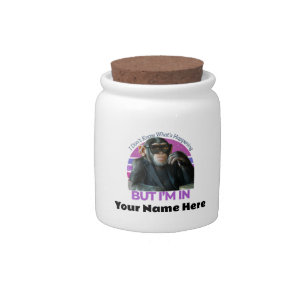 Personalized Funny Monkey Meme Retro Minimalist Candy Jar
