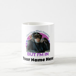 Personalized Funny Monkey Meme Retro Minimalist Coffee Mug