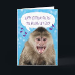 Personalized Funny Monkey Singing Birthday Card<br><div class="desc">How many people can say they've had a monkey sing to them on their birthday? This monkey is belting out, "Happy birthday to you! You belong in a zoo! You look like a monkey and you smell like one too! (not that there's anything wrong with that). Inside the same monkey...</div>
