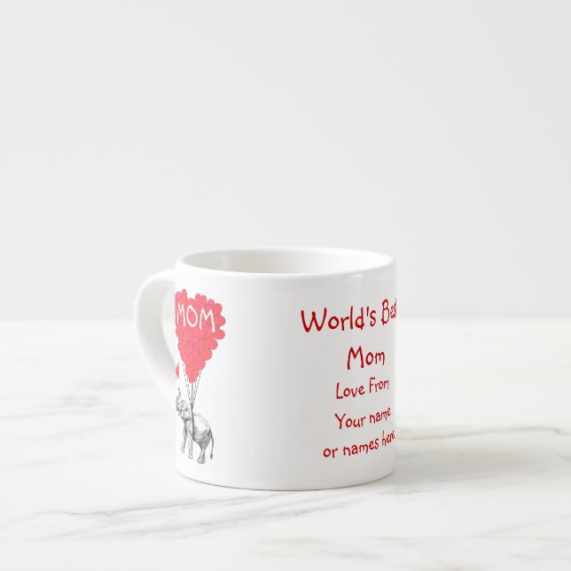 Personalized funny mothers day espresso cup (Front Left)