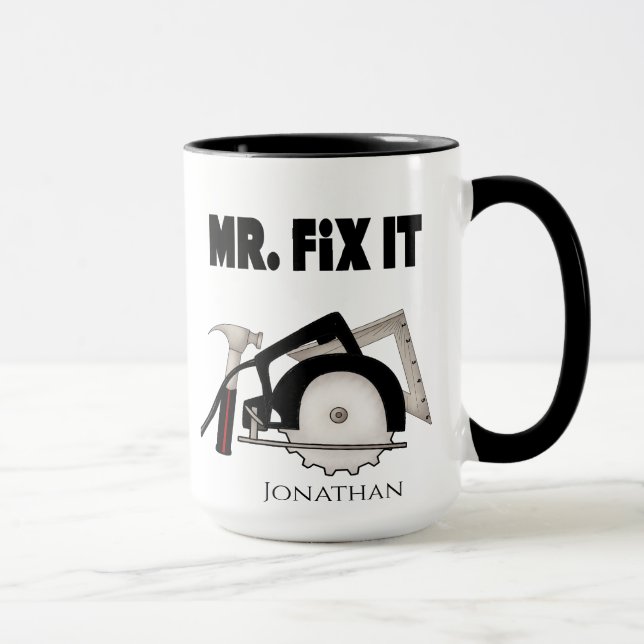 Personalized  Funny Mr Fix It Mug (Right)