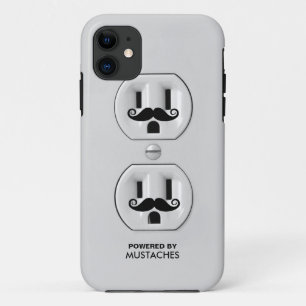 Personalized Funny Mustache Power Outlet iPhone 11 Case