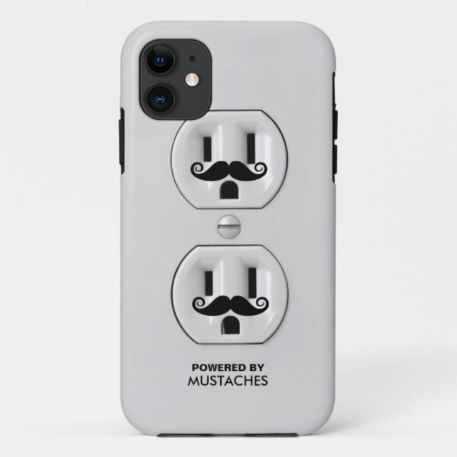 Personalized Funny Mustache Power Outlet Case-Mate iPhone Case (Back)