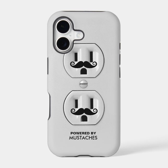 Personalized Funny Mustache Power Outlet Case-Mate iPhone Case (Back)