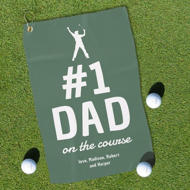 Personalized Funny No.1 Dad Golf Towel (Creator Uploaded)