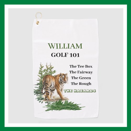 Personalized Funny Novelty Hazards Name  Golf Towel
