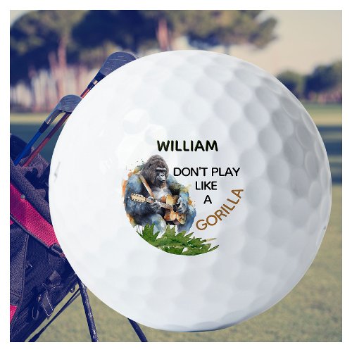 Personalized Funny Novelty Name Gorilla Golf Balls