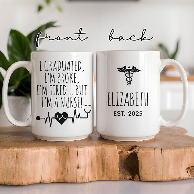 Personalized Funny Nurse Graduation Mug for Nurses (nurse graduation mug, rn gift, nurse mug funny, nursing student gift, graduation mug for her, )