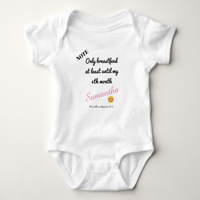 Personalized Funny Only breastfeed Granddaughter Baby Bodysuit (Front)