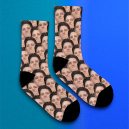 Personalized Funny Overlapping Face Photo Socks