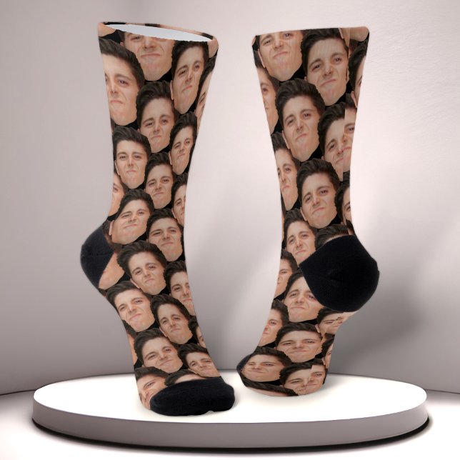 Personalized Funny Overlapping Face Photo Socks (Creator Uploaded)