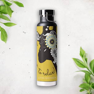 Personalized Funny Paisley Giraffe Boho Relaxing Water Bottle