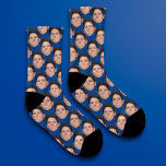 Personalized Funny Photo Face Socks - Classic Blue at Zazzle