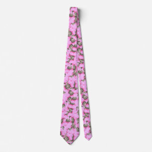 Personalized Funny Pink Cat Neck Tie