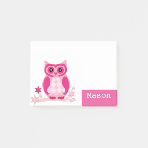 Personalized Funny Pink Owl Post_it Notes