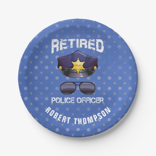 Personalized Funny Police Retirement Party Paper Plates