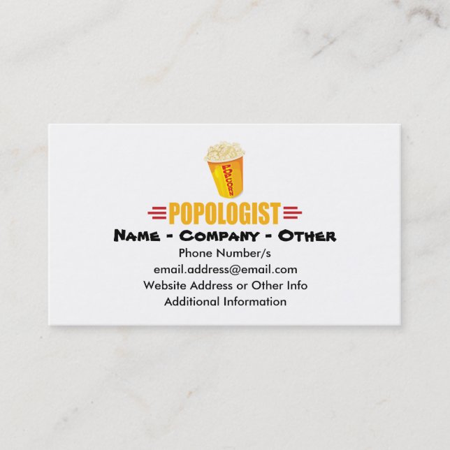 Personalized Funny Popcorn Business Card (Front)