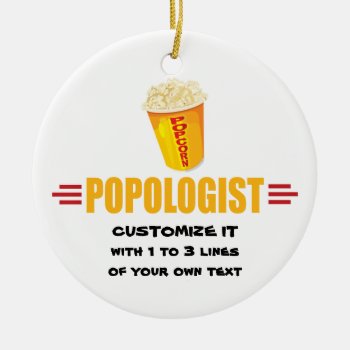 Personalized Funny Popcorn Ceramic Ornament by OlogistShop at Zazzle