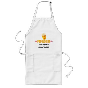 Personalized Funny Popcorn Long Apron by OlogistShop at Zazzle