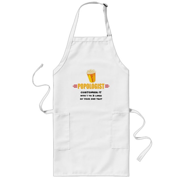 Personalized Funny Popcorn Long Apron (Front)