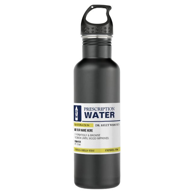 Personalized Funny Prescription Water Stainless Steel Water Bottle (Front)