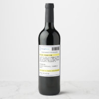 Personalized funny prescription wine label