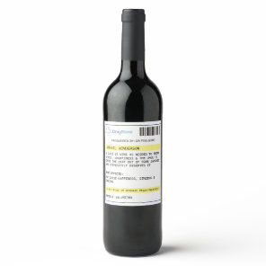 Personalized funny prescription wine label