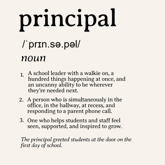 Personalized Funny Principal Definition Poster (Creator Uploaded)
