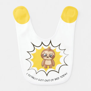 Personalized Funny Quote Sloth Template Unisex Baby Bib