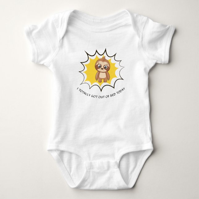 Personalized Funny Quote | Sloth Template Unisex Baby Bodysuit (Front)