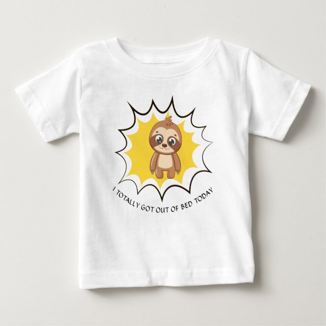 Personalized Funny Quote | Sloth Template Unisex Baby T-Shirt (Front)