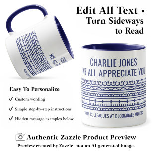Personalized Funny Retirement Hidden Message Blue Mug