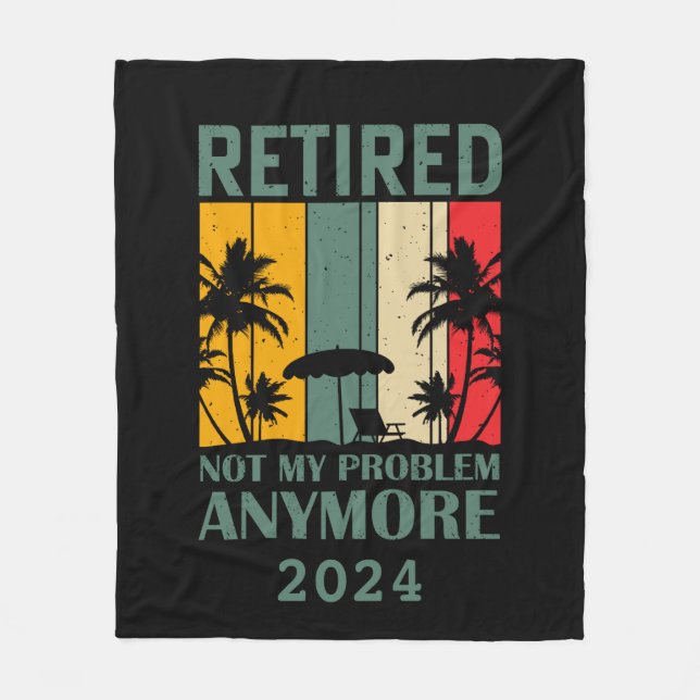 Personalized funny retirement officially retired fleece blanket (Front)