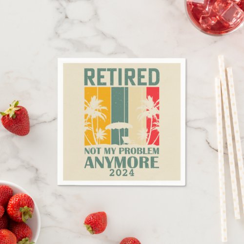 Personalized funny retirement officially retired napkins