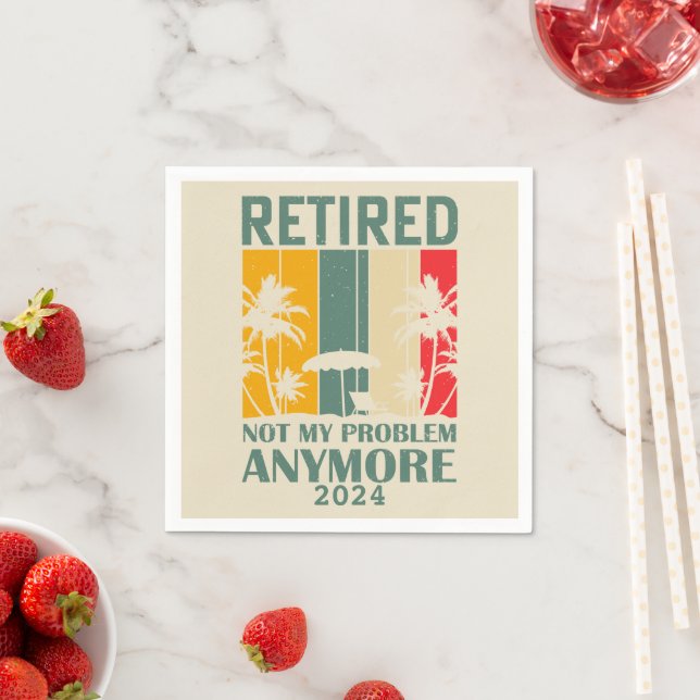 Personalized funny retirement officially retired napkins (Insitu)