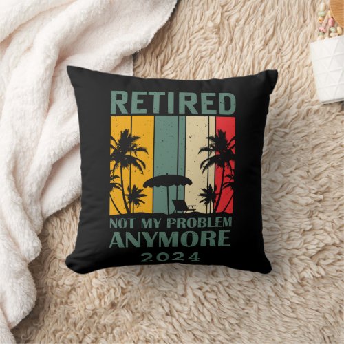 Personalized funny retirement officially retired throw pillow