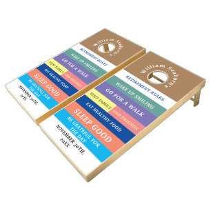 Personalized Funny Retirement Rules Humor Cornhole Set