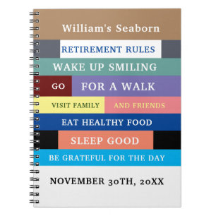 Personalized Funny Retirement Rules Humor Notebook