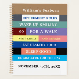 Personalized Funny Retirement Rules Humor Planner