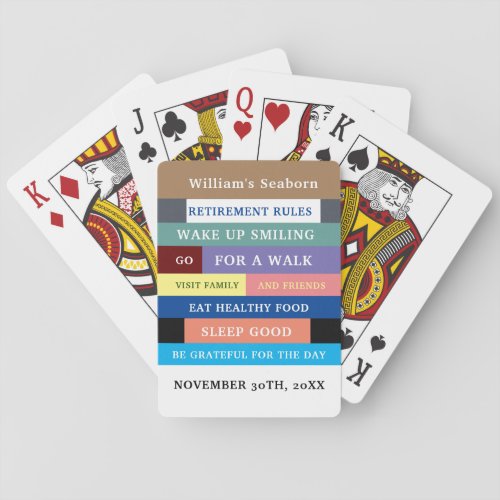 Personalized Funny Retirement Rules Humor Playing Cards